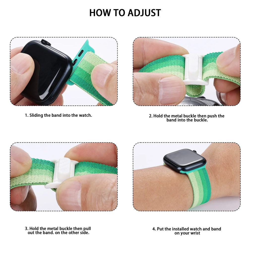 Nylon band For Apple Watch band 42mm 46mm 45mm 40mm 44mm 41mm 49mm Elastic carbon band Apple Watch Series11 10 9 8 7 SE Ultra 2 3 band
