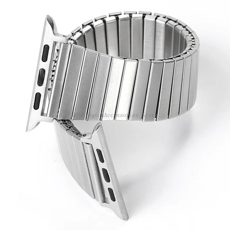 for Apple Watch band 40mm 44mm 45mm 41mm Slim metal Elastic Stretch watch band Bracele band for Apple Watch 7 6 SE 5 4 8 49mm 42mm 38mm
