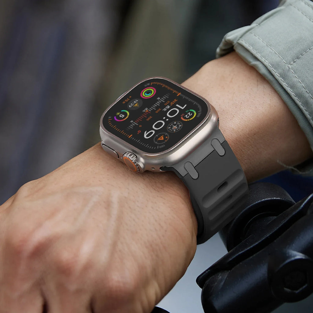 Sport Silicone band for Apple Watch Ultra 2 band 49mm Stainless Steel correa band Apple Watch Series 9 8 7 SE 10 45mm 44mm 46mm