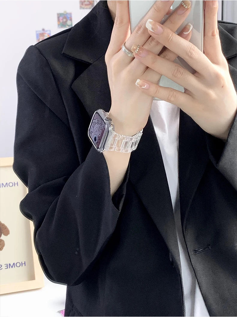 Transparent Link Bracelet For Samsung Galaxy Fit 3 Glacier Strap For Samsung Fit 3 Smart Watch Correa Accessories