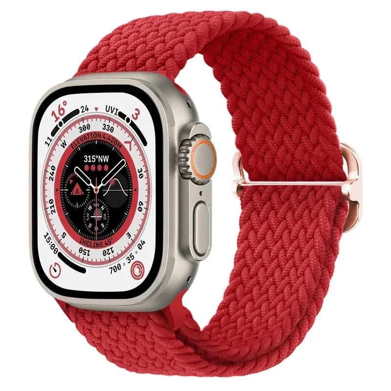 Nylon band for Apple Watch Ultra 2 band 49mm 40mm 44mm 41mm S10 46mm Elastic Braided Loop band Apple Watch Series 9 8 7 6 SE 5 4