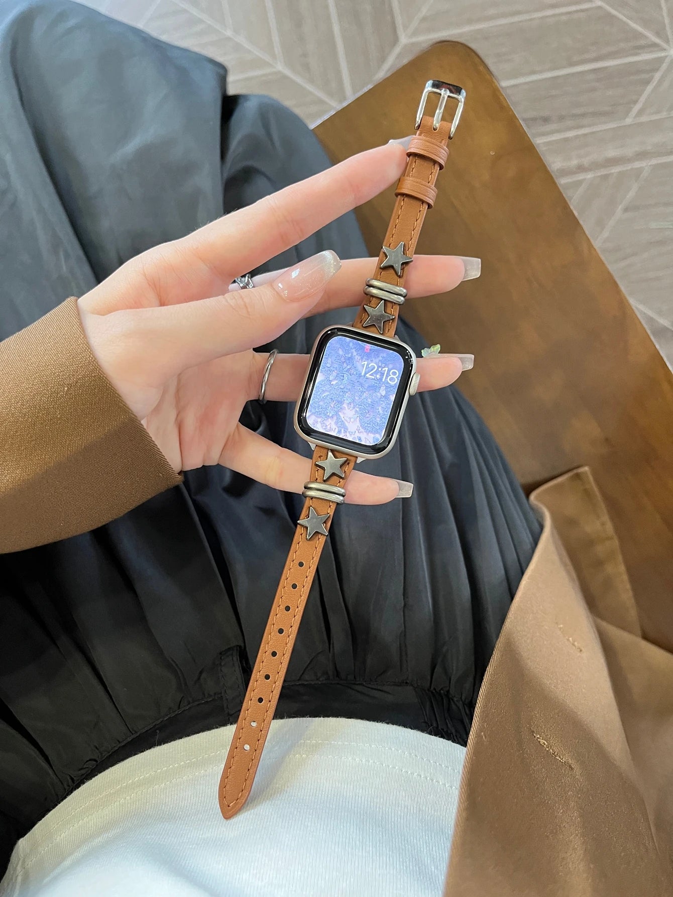 Slim star For Apple Watch band women Ultra 11 10 9 8 7 6 5 4 3 2 1 SE 38mm 40mm 41mm 42mm 44mm 45mm 46mm Leather Loop