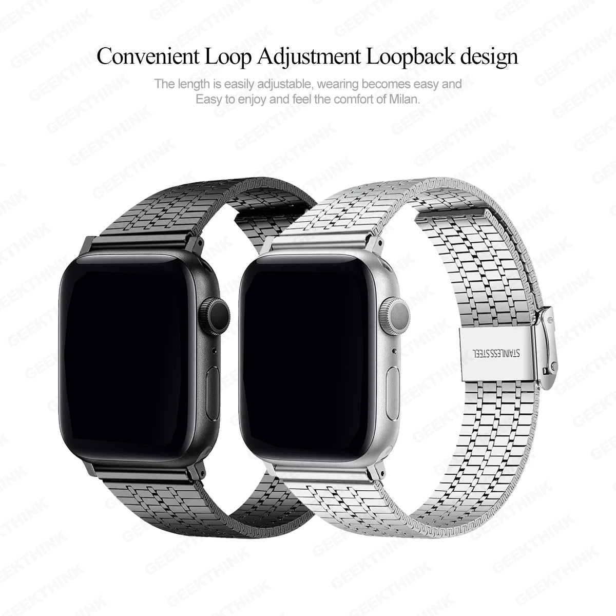 Stainless Steel band for Apple Watch Ultra 2 49mm Series 10 46mm 42mm 44mm 45mm 41mm metal band Apple Watch 9 8 7 6 SE 5 4 band