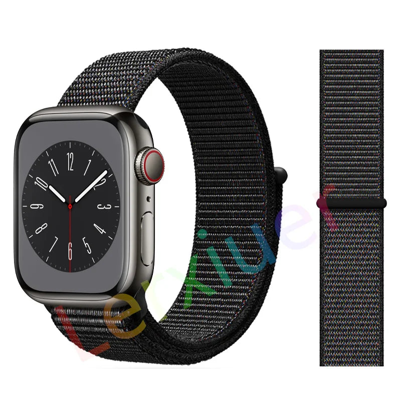 Nylon Loop band for Apple Watch band 46mm 44mm 40mm 42mm 45mm 41mm 49mm 44mm band Apple Watch Series Ultra 2 11 10 9 SE 7 6 5 4
