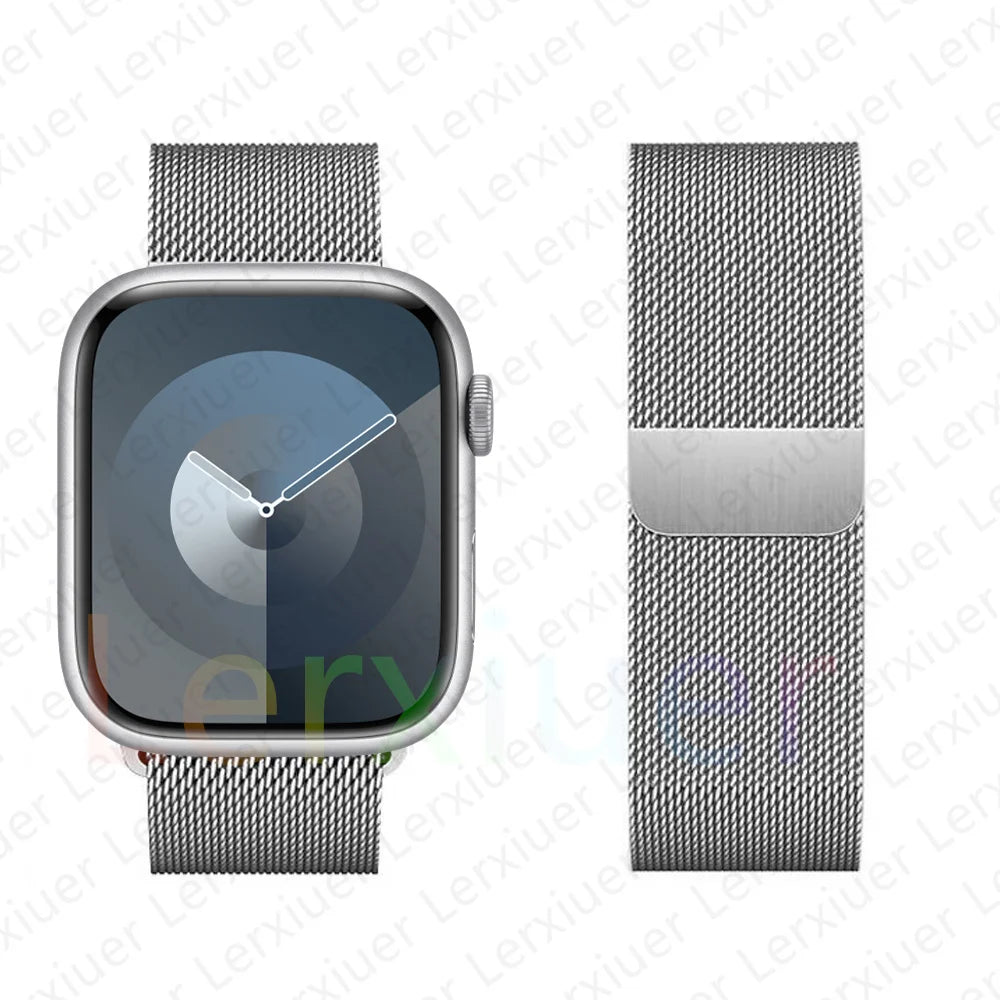 band For Apple Watch band 44mm 40mm 45mm 41mm 42mm 46mm 49mm Milanese Loop metal band Apple Watch Series Ultra 2 10 9 8 SE 7 6 5