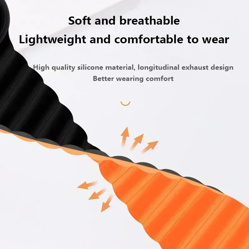 Magnetic band For Apple Watch band 45mm 38mm 49mm 40mm 42mm 41mm Silicone Sport band Apple Watch Series Ultra 10 9 6 5 7 8 SE 44mm