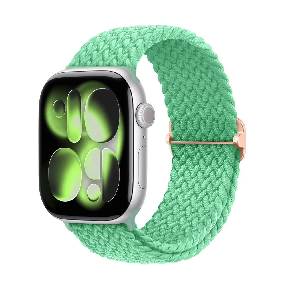 Braided band For Apple Watch band 44mm 45mm 49mm 46mm 40mm 41mm 38mm Elastic Adjustable Nylon band Apple Watch Series 11 10 9 8 SE 7 Ultra3