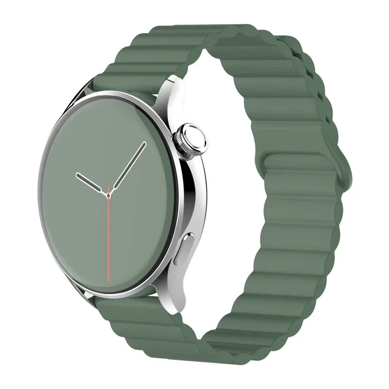 silicone strap For Samsung Galaxy watch 7/6/5/4/5pro/6-4 Classic/FE 20mm 22mm band Magnetic Loop bracelet huawei GT 4-3-pro-2e