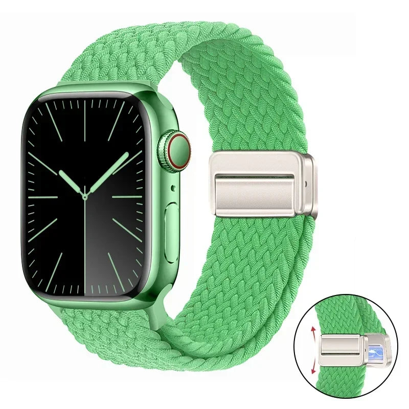 Magnetic Braided band For Apple Watch band 46mm 42mm 45mm 41mm 44mm 40mm Ultra 2 49mm Nylon band Apple Watch 10 9 8 7 6 5 4 SE