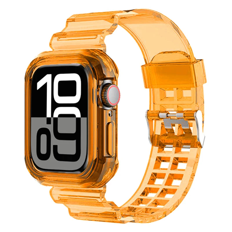 TPU Case+band for Apple Watch band 46mm 42mm 45mm 44mm 40mm 41mm Rubber Cover+band correa Apple Watch Series 10 9 8 7 6 5 4 3 SE