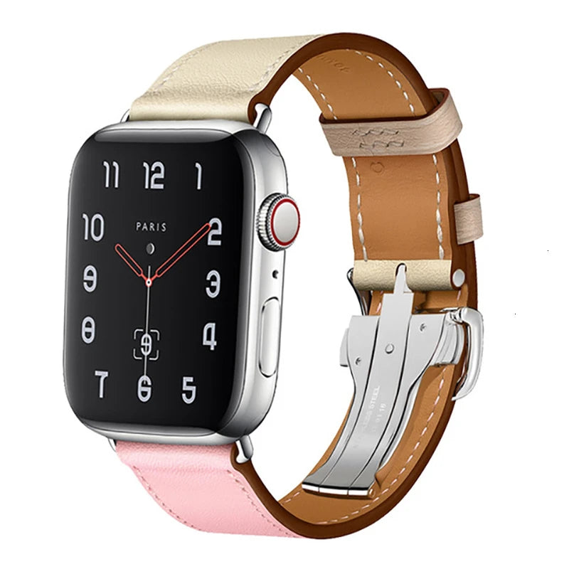 Genuine Leather band For Apple Watch Series 11 10 9 8 SE 3 band 46mm 44mm 41mm 45mm 42mm 38mm band Apple Watch Ultra 3 2 1 49mm