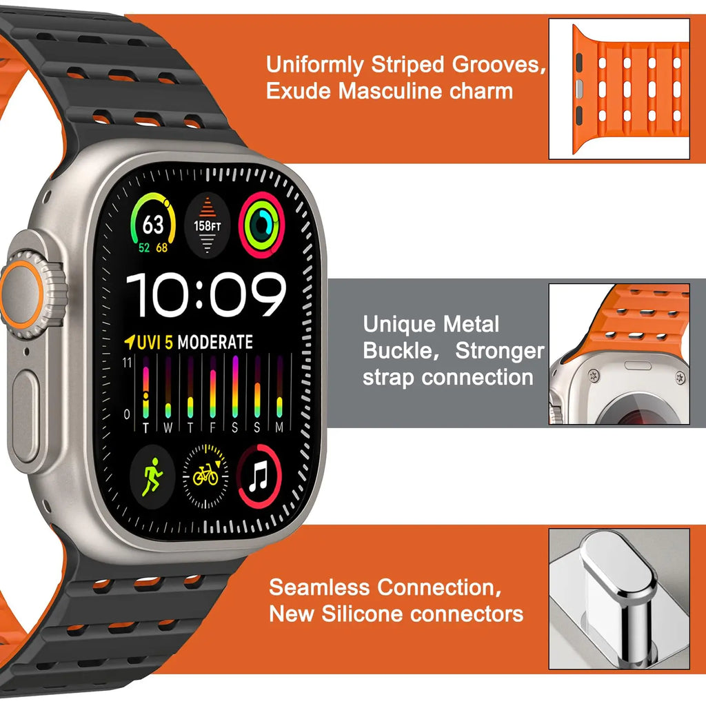 Magnetic band For Apple Watch Ultra 3 49mm 44mm 45mm 38mm 42mm 41mm belt Silicone band Apple Watch Series11 10 8 7 6 5 9 SE band