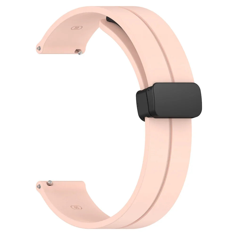 20mm 22mm Strap For Samsung Galaxy watch 4/5 pro/classic/gear s3/active 2 Sport Silicone Magnetic Buckle Huawei GT 2 2e 3 band