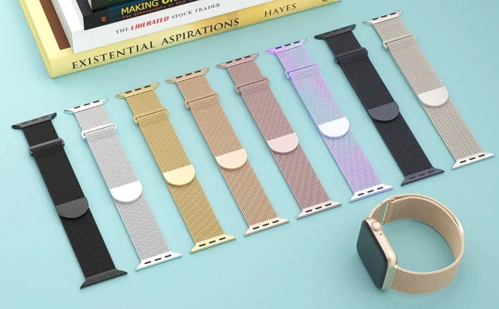 Milaness Magnetic band for Apple Watch Ultra band 49mm 46mm 45mm 44mm 41mm 40mm metal band for Apple Watch 11 10 9 8 7 6 5 4 SE
