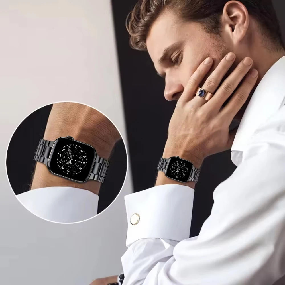 Metal band for Apple Watch Ultra 3 2 1 49mm 11 10 42mm 46mm Stainless Steel Wristband for Apple Watch 9 8 7 6 5 SE 45mm 41mm 44mm 40mm