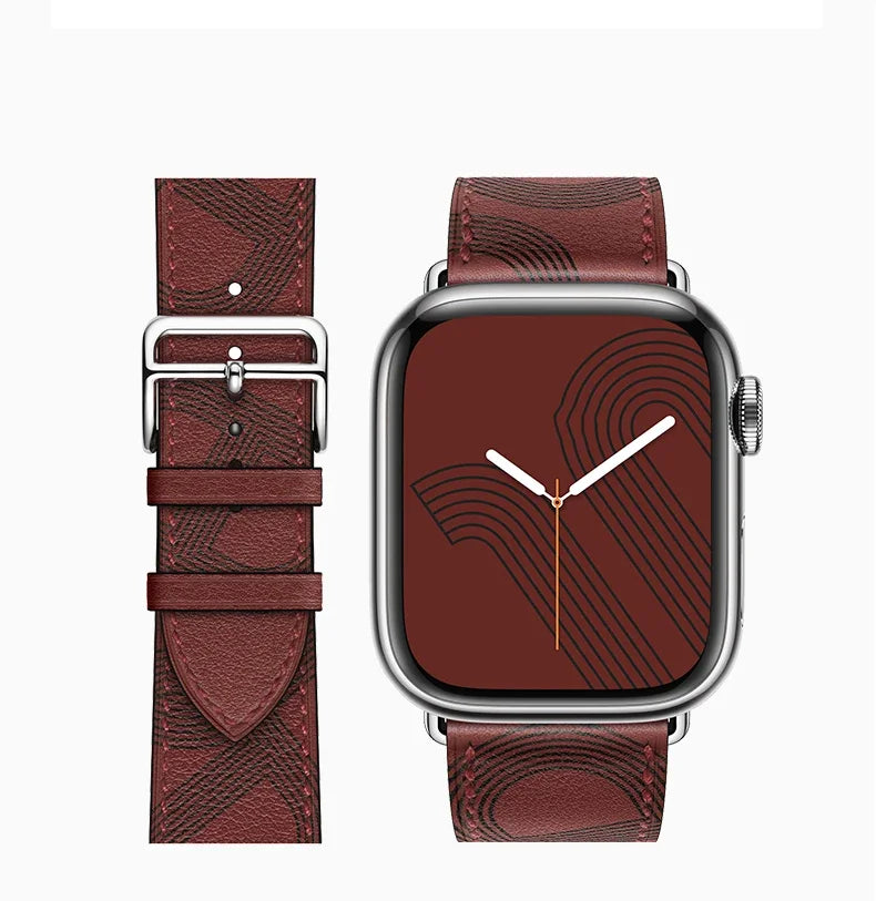 Leather band For Apple Watch Ultra 2 49mm 9 8 7 45mm 41mm High quality business wristband For Apple Watch 6 5 4 3 SE 44mm 40mm 42mm