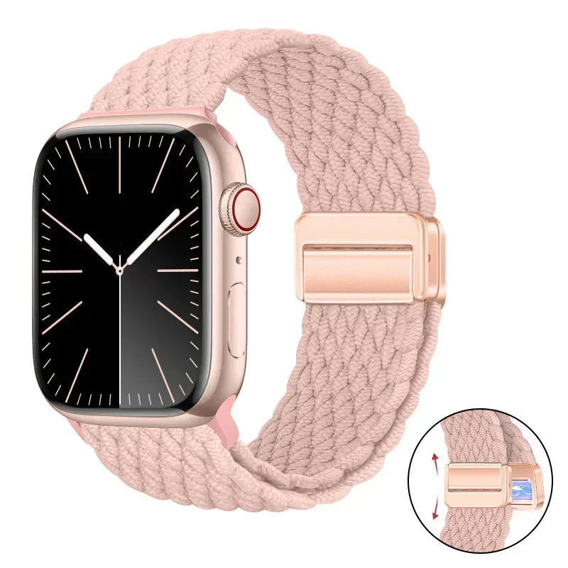 Magnetic Braided band For Apple Watch band 46mm 42mm 45mm 41mm 44mm 40mm Ultra 2 49mm Nylon band Apple Watch 10 9 8 7 6 5 4 SE