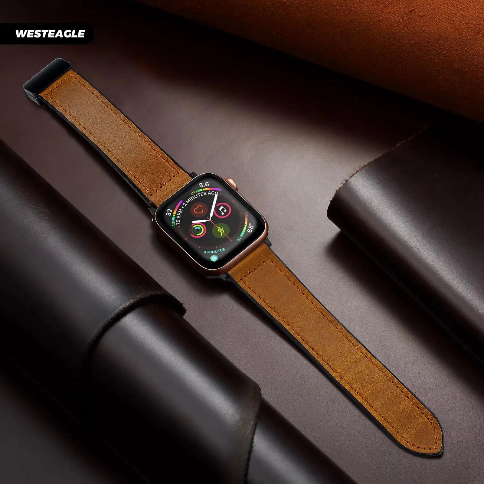 Magnetic band for Apple Watch band 44mm 40mm 45mm 41mm Genuine Leather+silicone band Apple Watch Series 10 9 8 7 SE Ultra 2 49mm