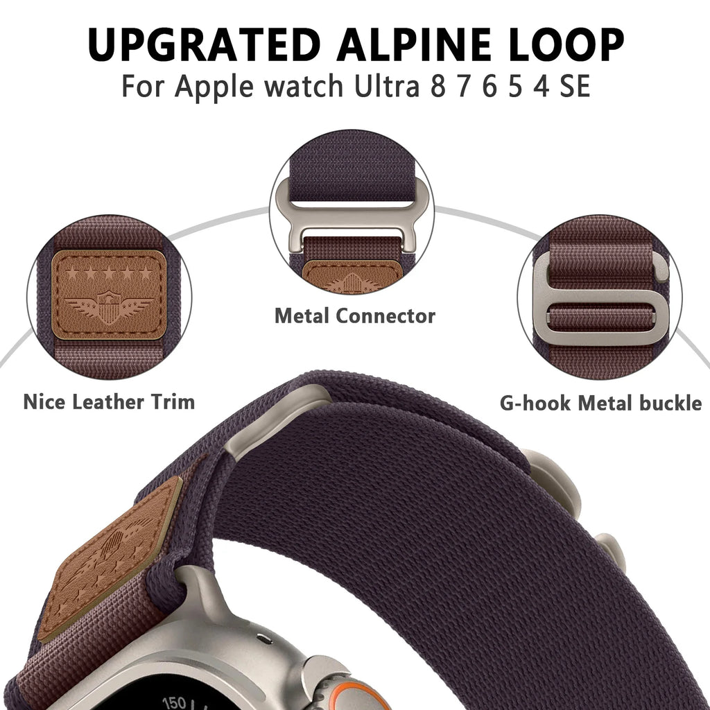 Alpine Loop band for Apple Watch band 44mm 45mm 49mm 40mm 41mm 42mm 38mm correa band Apple Watch Ultra Series 7 6 SE 8 9 10 46mm
