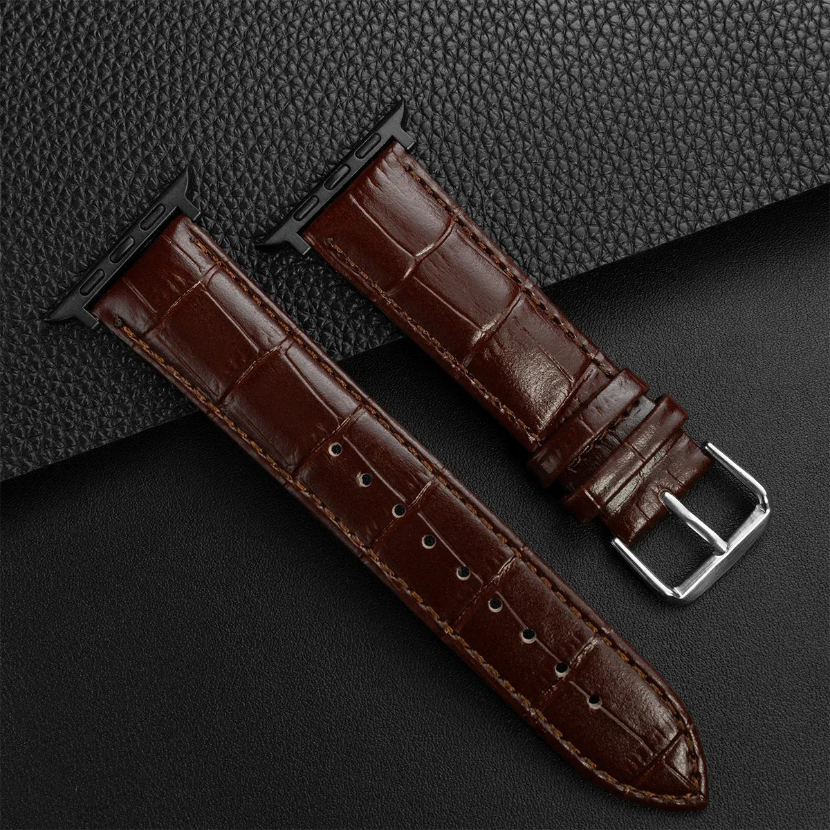 Watchband for Apple Watch Series Ultra 10 9 8 7 SE 6 5 4 3 2 1 Bamboo Patterns Leather band 49mm 46mm 45mm 44mm 41mm 40mm 38mm