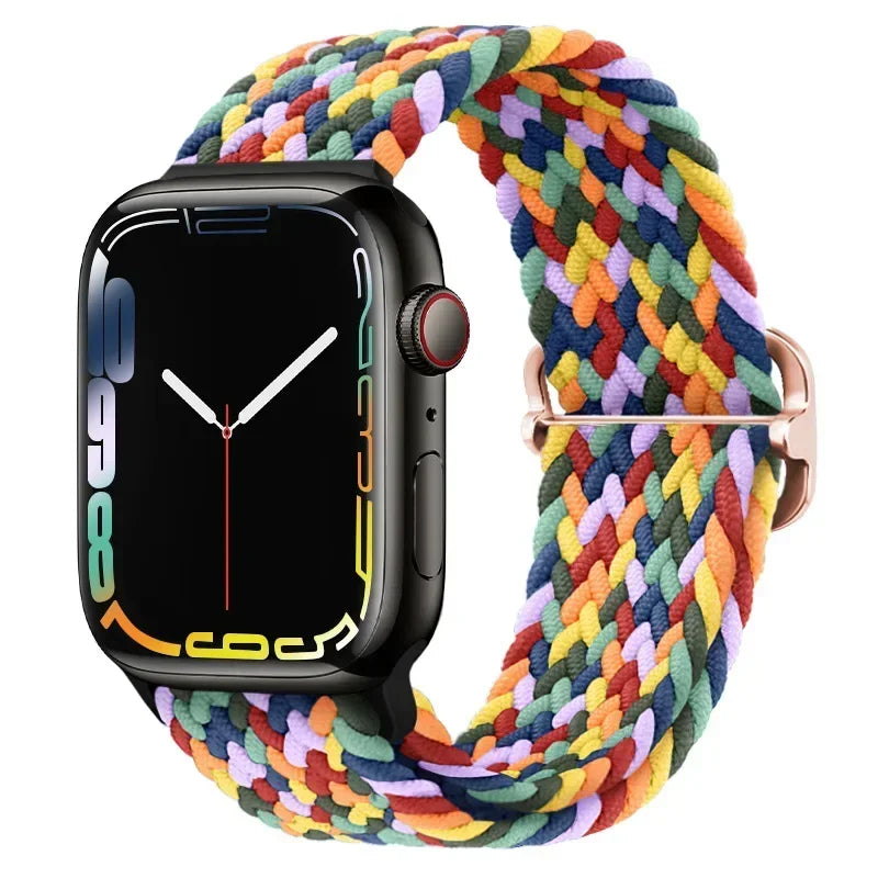Braided Nylon band for Apple Watch band Ultra 2 49mm Series 10 46mm 42mm 44mm 40mm 41mm Adjustable band Apple Watch 9 8 7 6 SE 5 4