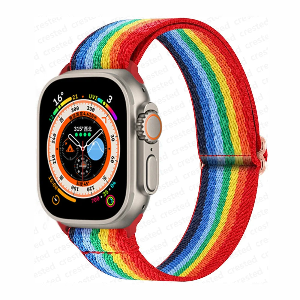 Scrunchie band for Apple Watch band 45mm 44mm 40mm 41mm 42mm 46mm 49mm Elastic Nylon band Apple Watch Series 10 9 8 7 SE Ultra 2