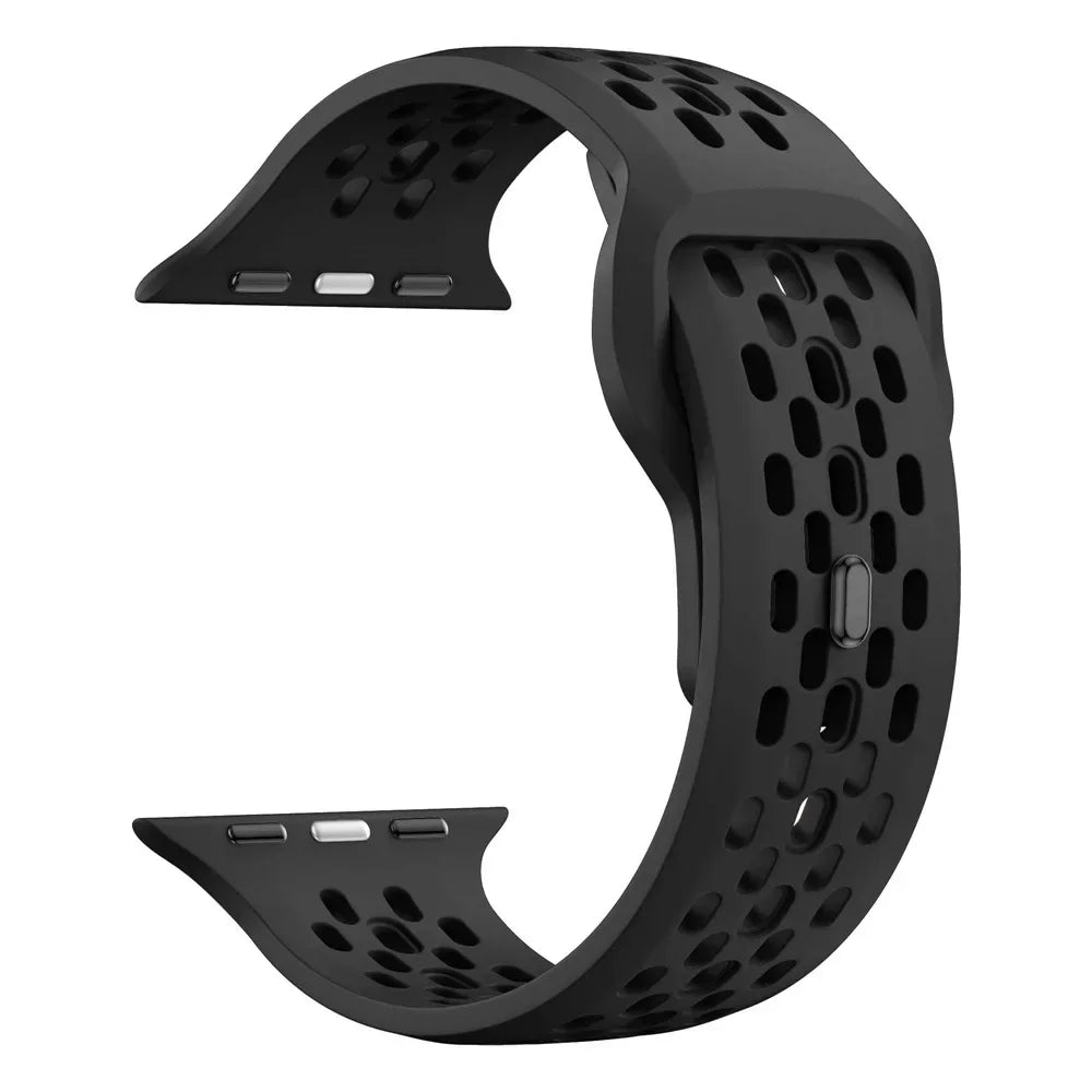 Sport Silicone band for Apple Watch Ultra 2 1 10 42mm 46mm 49mm Soft Breathable band Wristband Apple Watch Series 9 8 7 6 5 4 SE Band