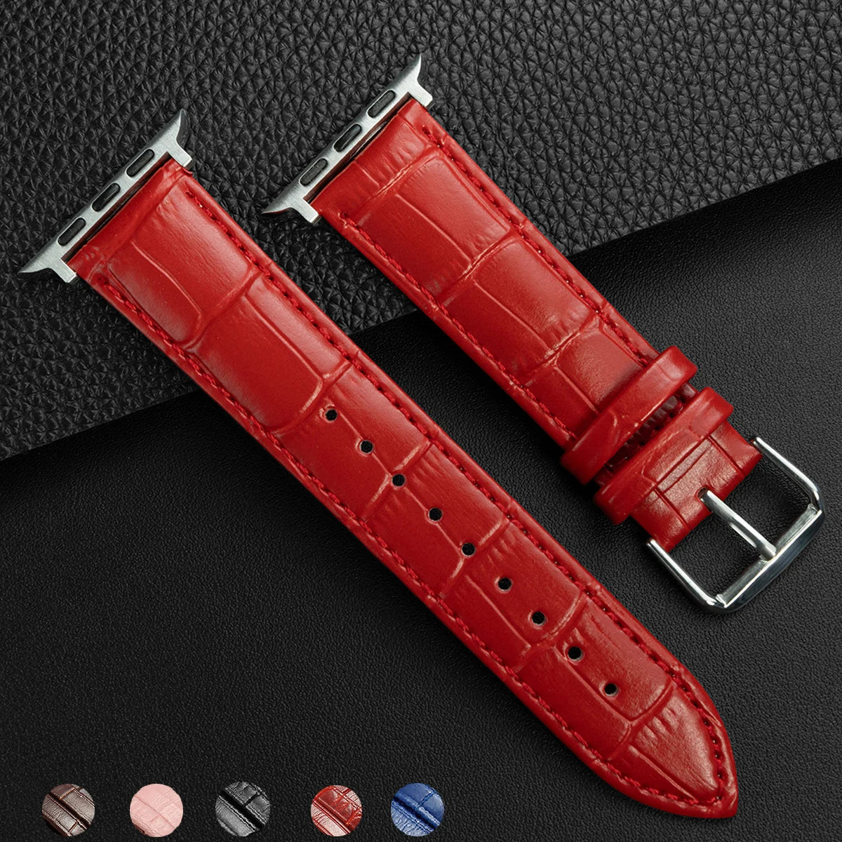 Watchband for Apple Watch Series Ultra 10 9 8 7 SE 6 5 4 3 2 1 Bamboo Patterns Leather band 49mm 46mm 45mm 44mm 41mm 40mm 38mm
