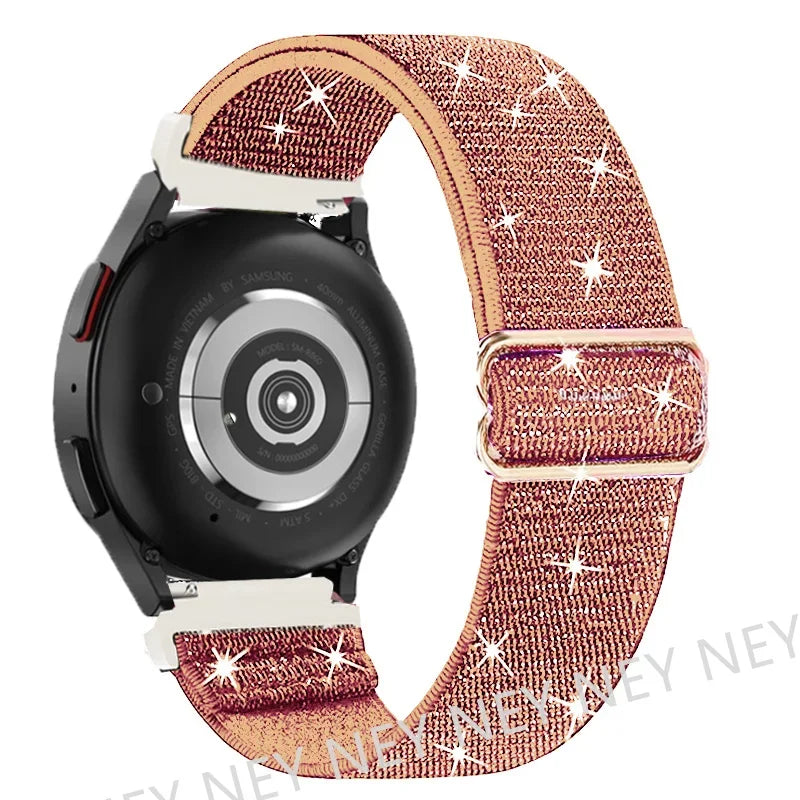 Elastic Shiny strap For Samsung Galaxy Watch 7/6/5/pro/3/4/Active 2 20mm/22mm Bohemian Pride bracelet Huawei GT 5-4-3-2-e band
