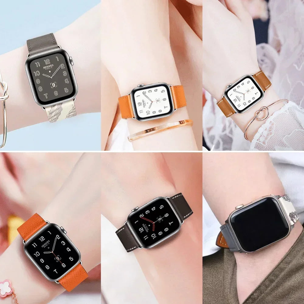 Sport Leather Watch band for Apple Watch band 44mm 38mm 42mm 46mm 40mm 41mm 49mm 45mm band Apple Watch Series Ultra 2 10 9 8 7 6 5 4 SE