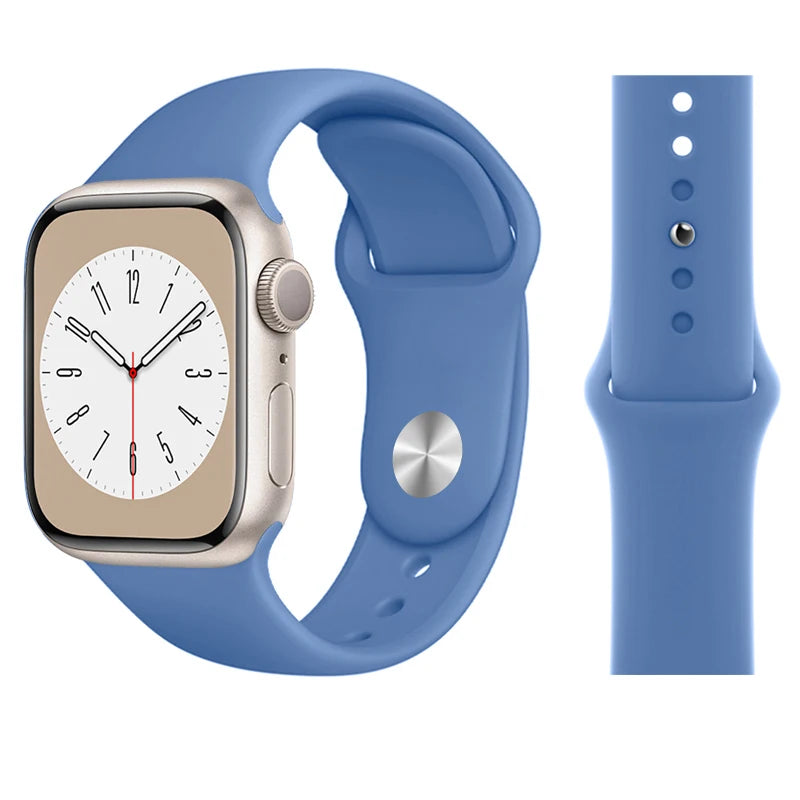 Official Silicone band for Apple Watch band Ultra 2 49mm 44mm 40mm 41mm 45mm 38mm Sport band Apple Watch Series 9 7 5 SE 10 42mm 46mm