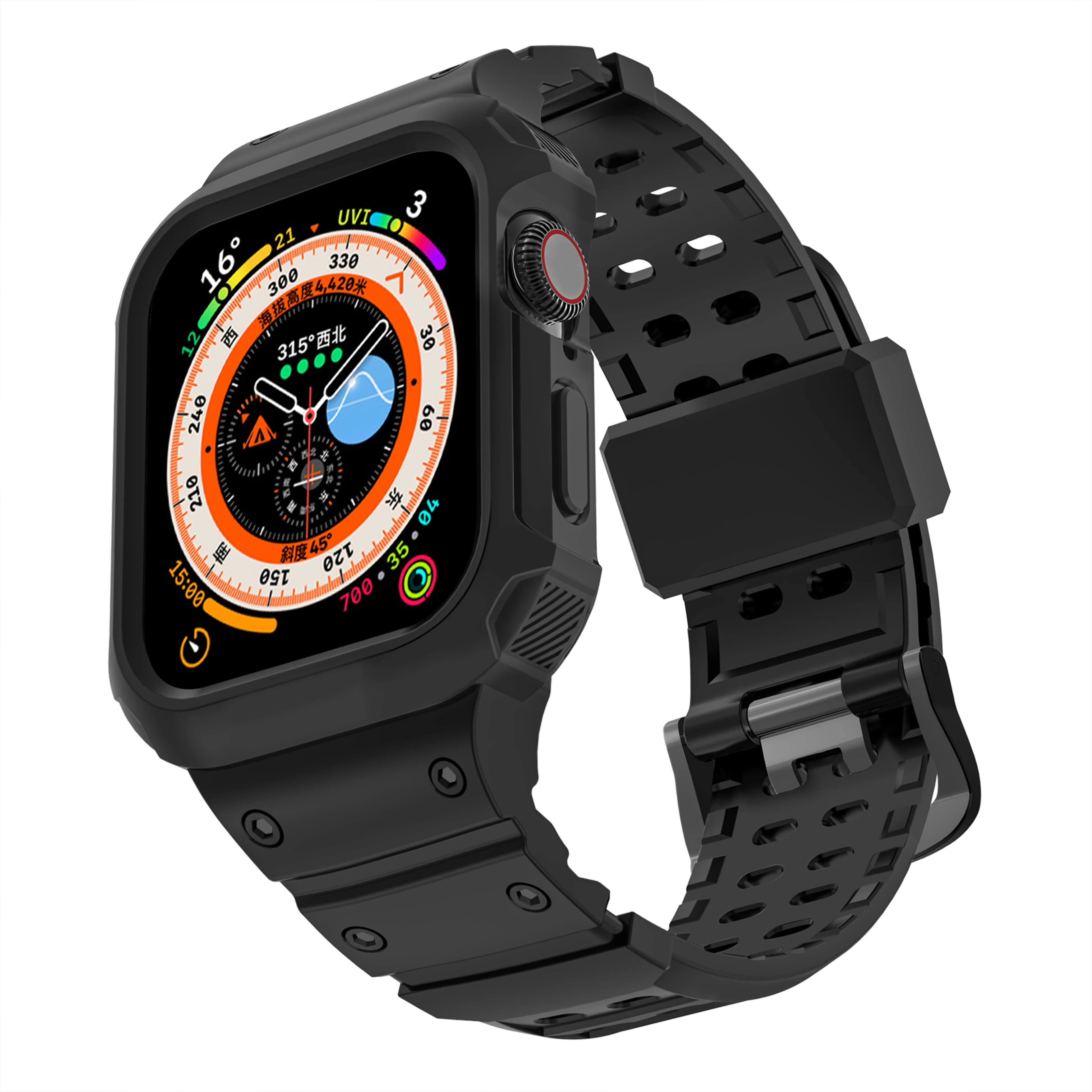 For Apple Watch 45mm 44mm 42mm 41mm 40mm Apple Watch Series 9 8 7 6 5 SE 4 3 2 1 band , Sport Protective Replacement Wristband