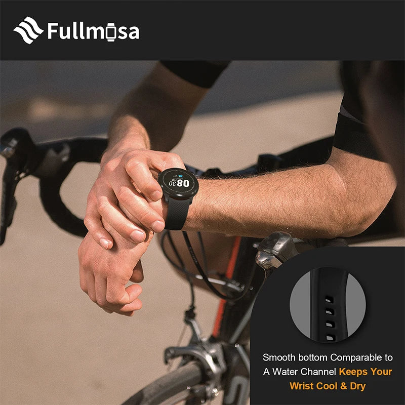 Rubber 20mm Watch Band 22mm Watch Band Silicone No Gaps Strap for Samsung Galaxy Watch 46mm Huawei Watch GT4 46mm Amazif Garmin