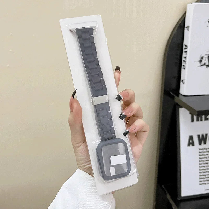 Watch band+Case+glass For Apple Watch band 44mm 40mm 38mm 42mm Candy band Apple Watch Ultra 2 49mm serie 9 8 7 6 5 4 3 SE 41mm 45mm