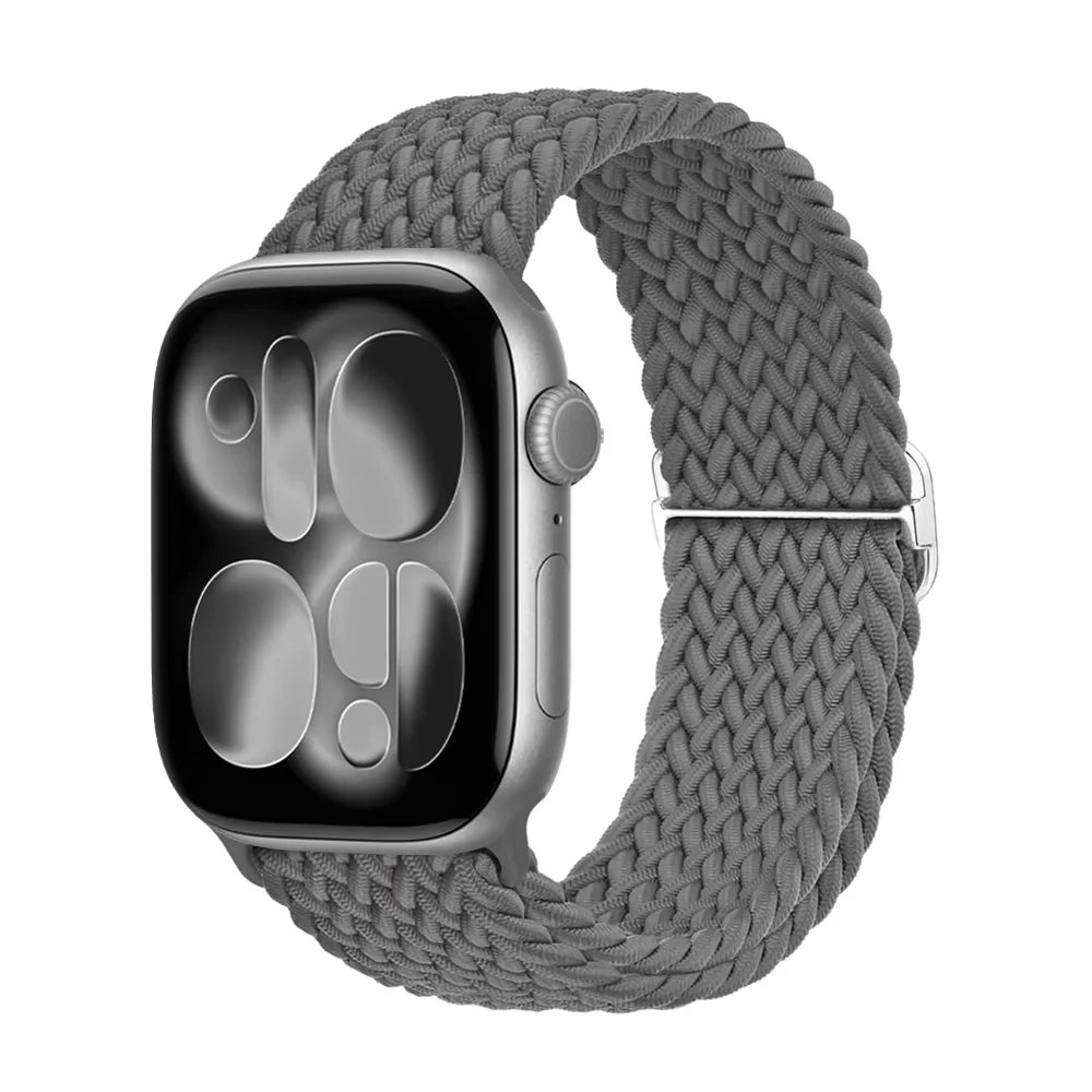 Braided band For Apple Watch band 44mm 45mm 49mm 46mm 40mm 41mm 38mm Elastic Adjustable Nylon band Apple Watch Series 11 10 9 8 SE 7 Ultra3