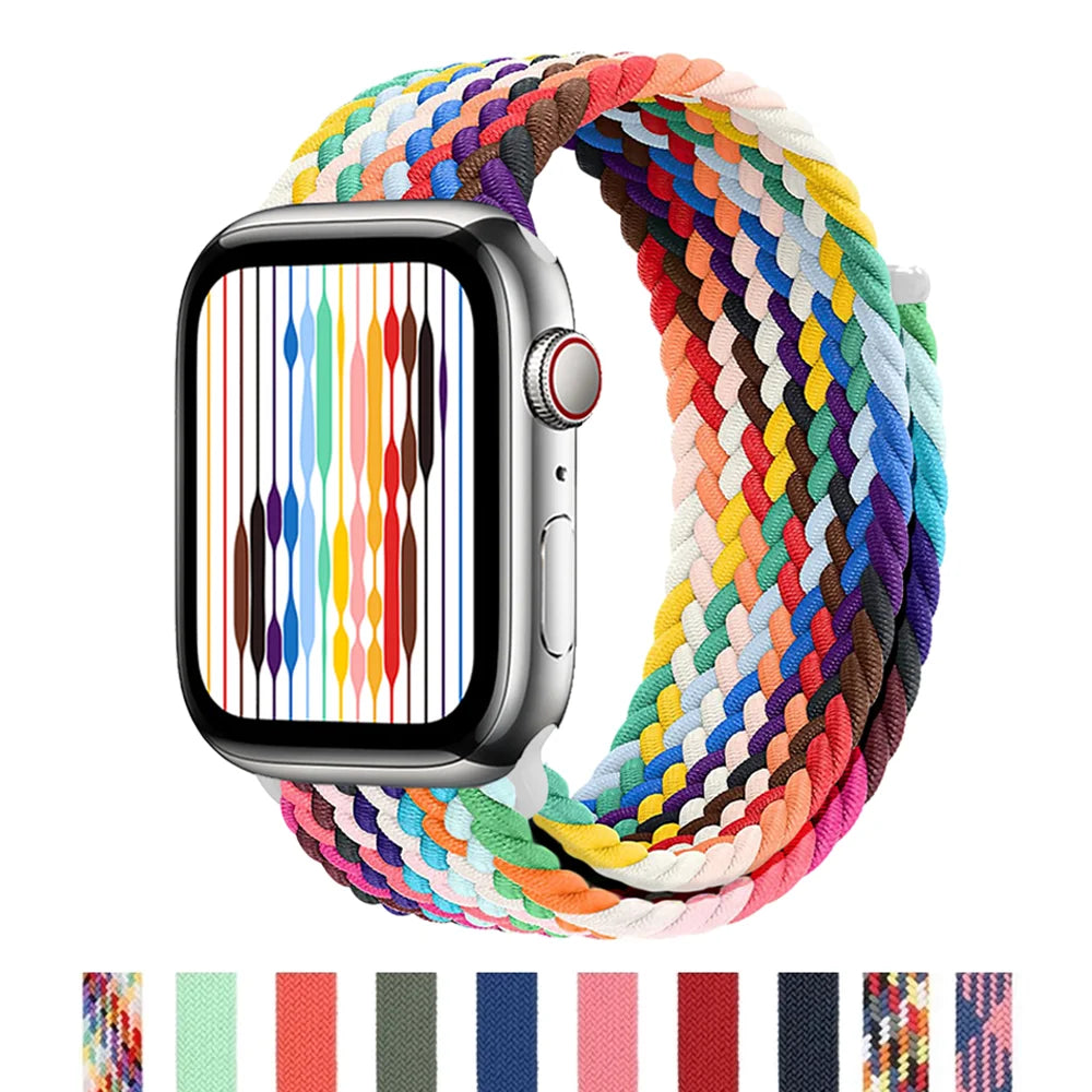Band For Apple Watch band 44mm 40mm 45mm 41mm 42mm Ultra 49mm correa Braided Solo Loop band Apple Watch Series 7 3 5 SE 6 8