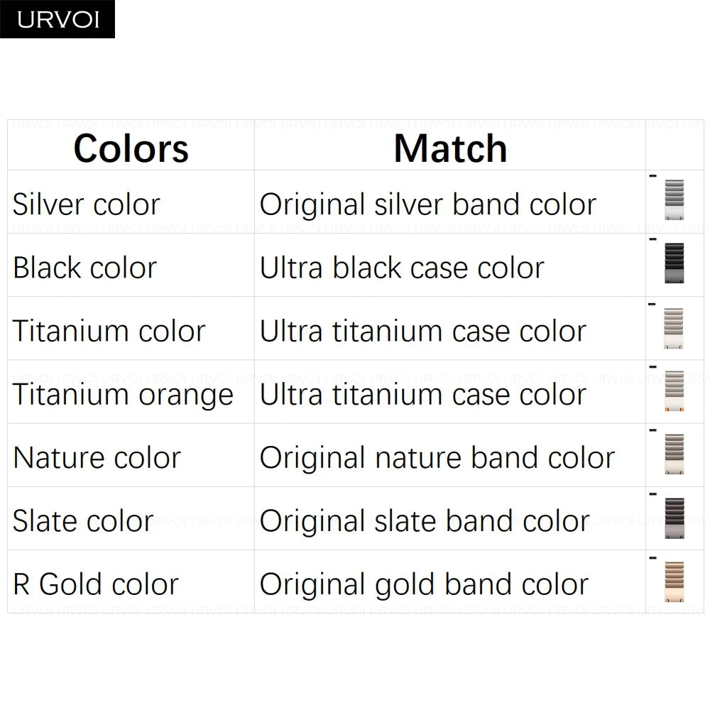 URVOI band for Apple Watch Ultra 3 2 Link band gen.1 3 stainless steel band butterfly clasp wristband for Apple Watch 45mm 46mm 49mm