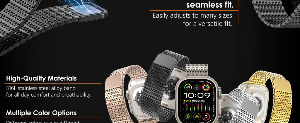 Magnetic Stainless Steel band for Apple Watch band 45mm 44mm 49mm 42mm metal belt band Apple Watch Series 9 8 7 6 3 5 SE Ultra 2