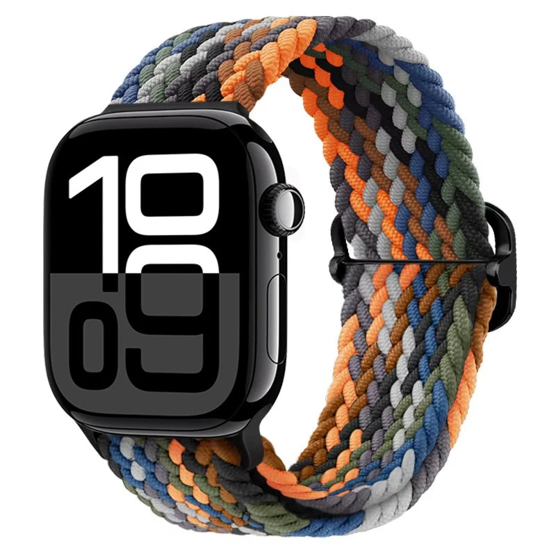 Braided Nylon band For Apple Watch Ultra 49mm 46mm 45mm 44mm 42mm 41mm 40mm Elastic band Apple Watch 11 10 9 8 7 SE 4 5 6 Belt
