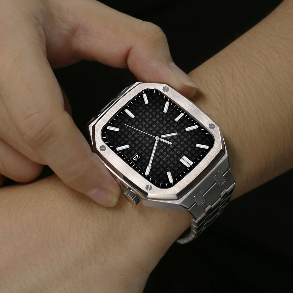 Luxury Stainless Steel Modification Mod Kit for Apple Watch 10 9 8 7 46mm 45mm 41mm metal Bezel Frame for Apple Watch Series 6 5 4 SE