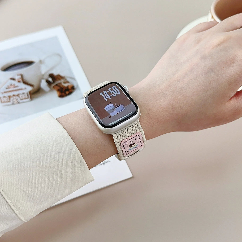 Nylon band For Apple Watch band Ultra 44mm 40mm 45mm 49mm 41mm 44mm magnetic buckle Braided band Apple Watch Series 10 9 SE 7 8