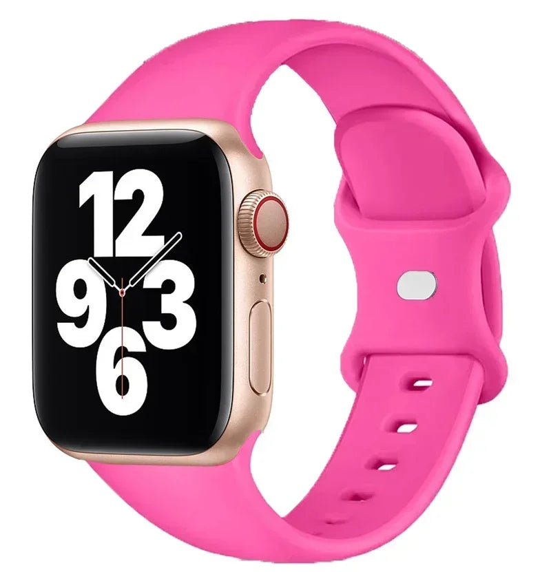 Silicone band For Apple Watch band 44mm 40mm 45mm 41mm 42mm 46mm sport wrist band Apple Watch serie 10 8 7 SE 4 5 6 9 Ultra 2 49mm