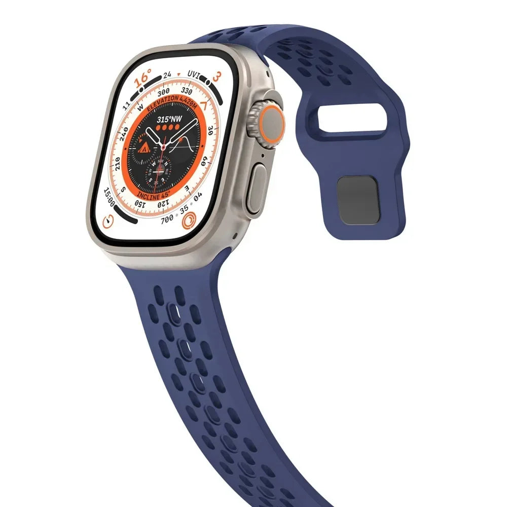 Sport Silicone band for Apple Watch Ultra 2 1 10 42mm 46mm 49mm Soft Breathable band Wristband Apple Watch Series 9 8 7 6 5 4 SE Band