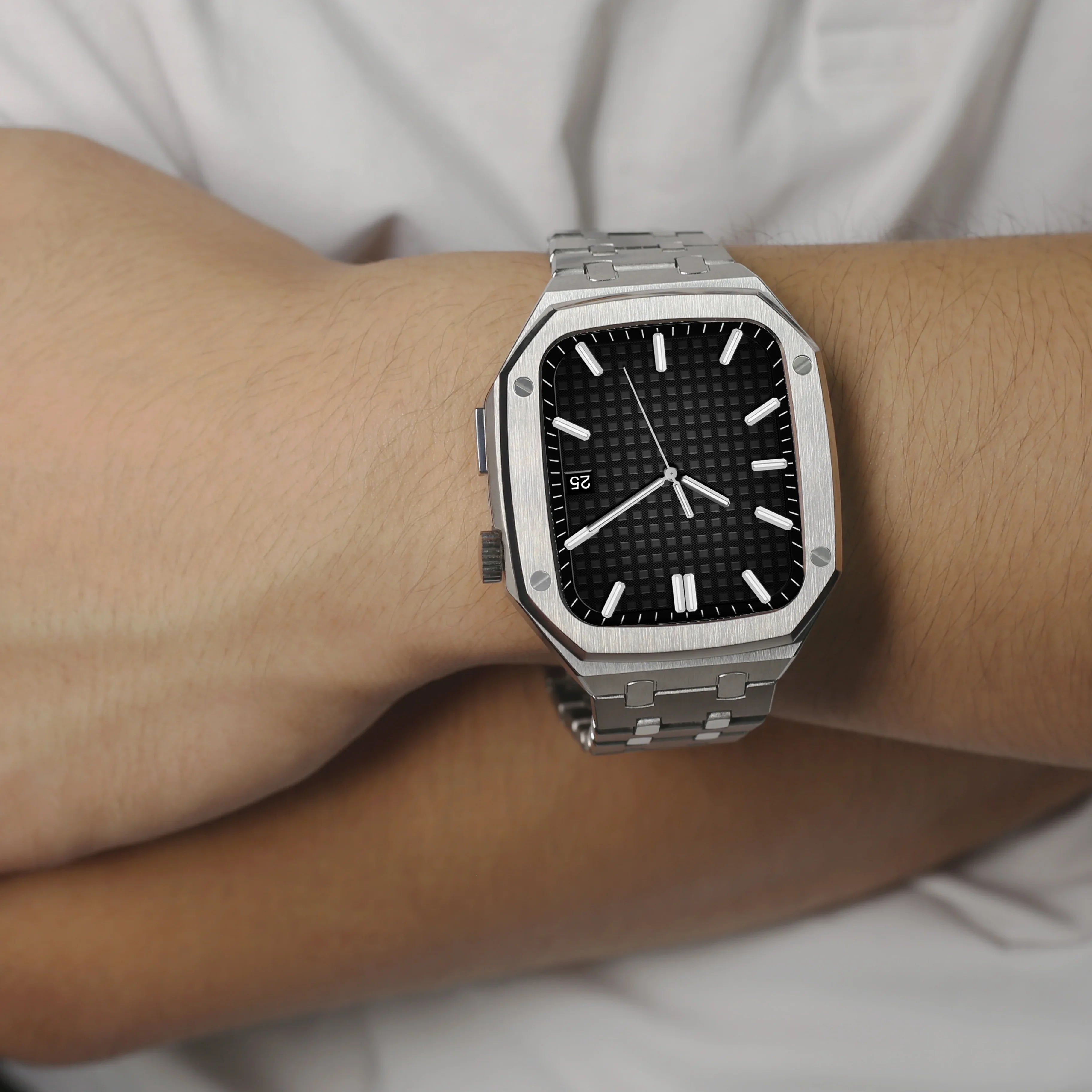 Luxury Stainless Steel Modification Mod Kit for Apple Watch 10 9 8 7 46mm 45mm 41mm metal Bezel Frame for Apple Watch Series 6 5 4 SE