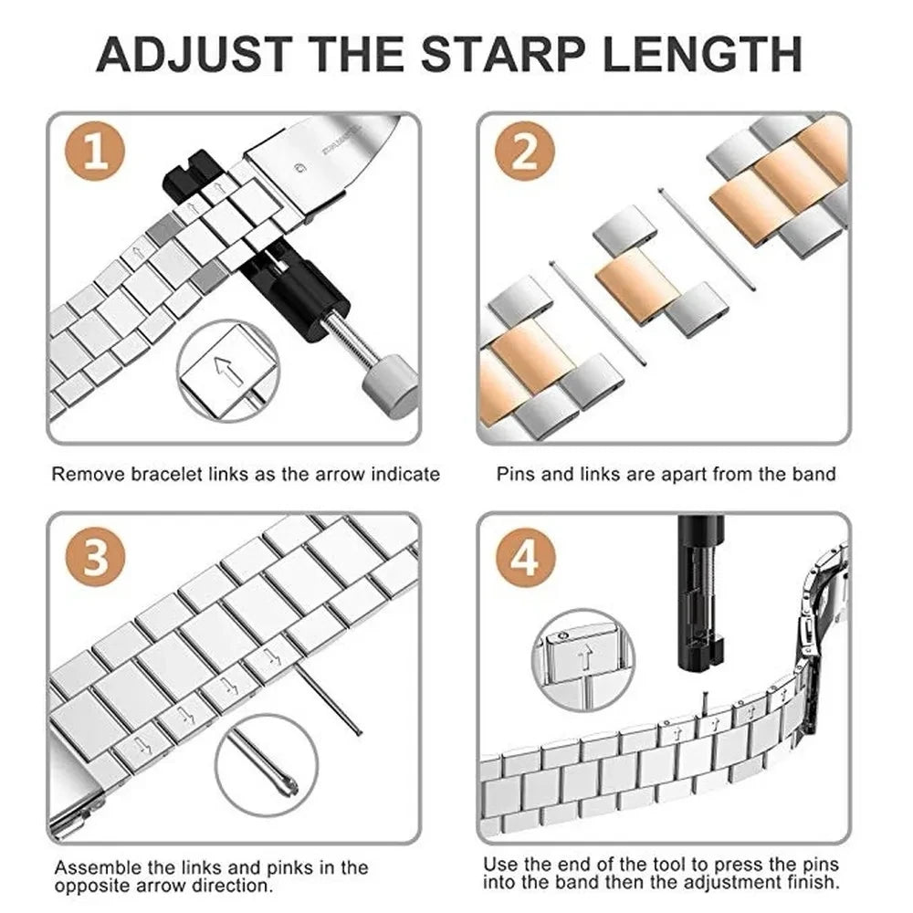 Metal Stainless Steel Strap for Samsung Galaxy Watch 6/5 40mm 44mm For Galaxy Watch 6 Classic 43mm 47mm Bracelet Protective Case