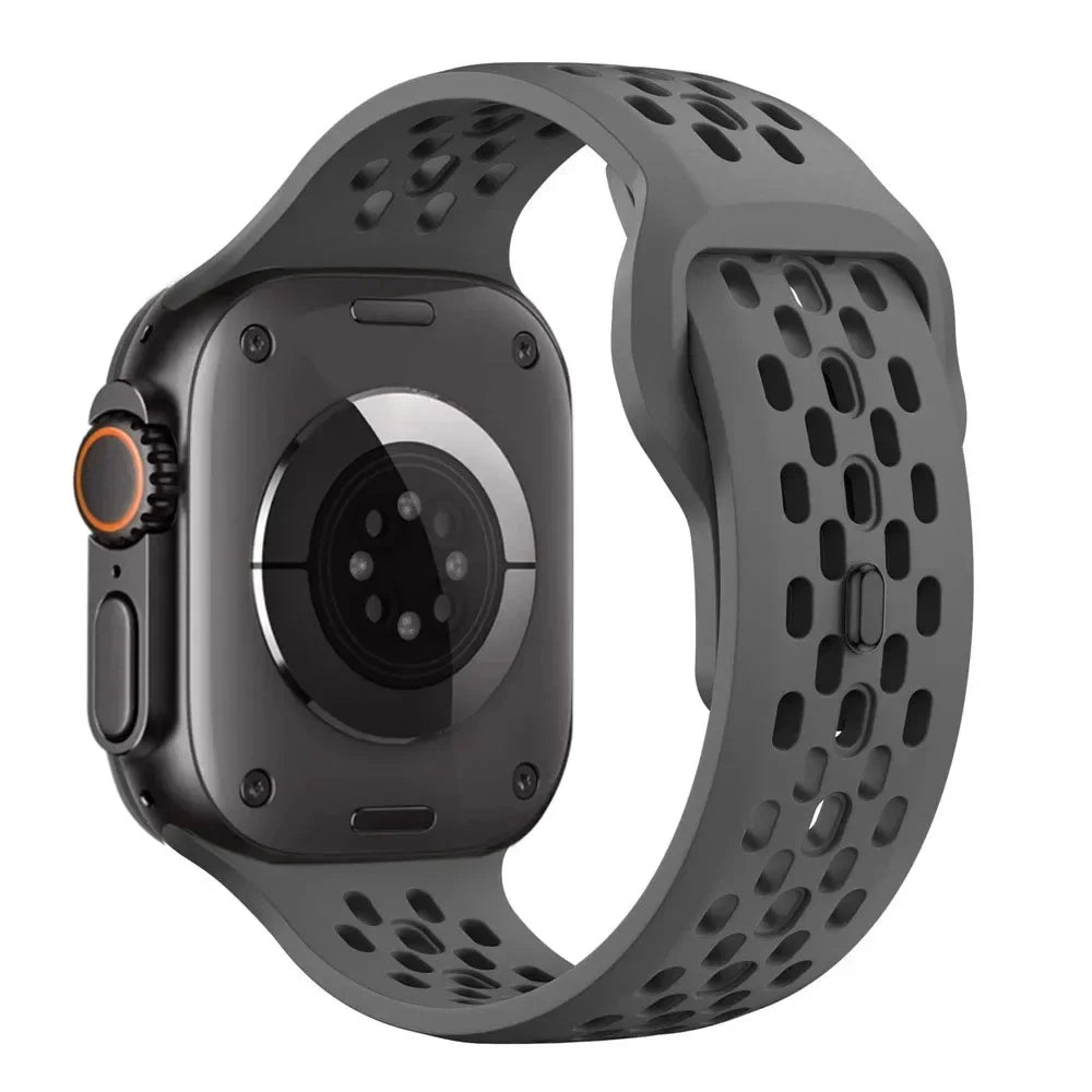 Sport Silicone band for Apple Watch Ultra 2 1 10 42mm 46mm 49mm Soft Breathable band Wristband Apple Watch Series 9 8 7 6 5 4 SE Band