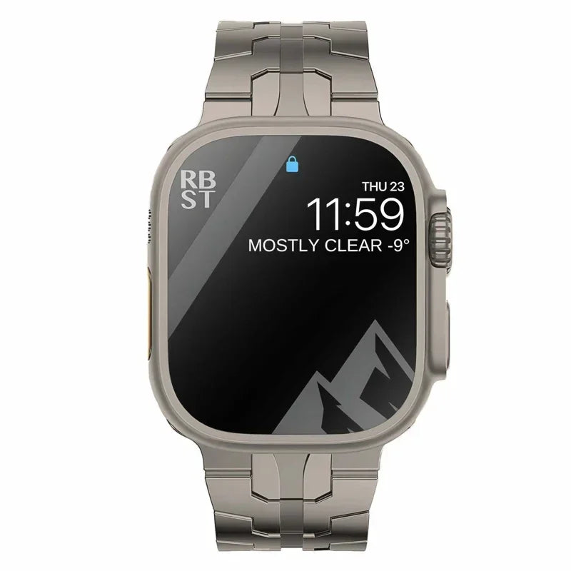 Titanium band for Apple Watch Ultra 2 49mm 45mm 44mm 38mm 41mm band Luxury Men's Style band for Apple Watch SE S10 9 8 7 6 5 4 3