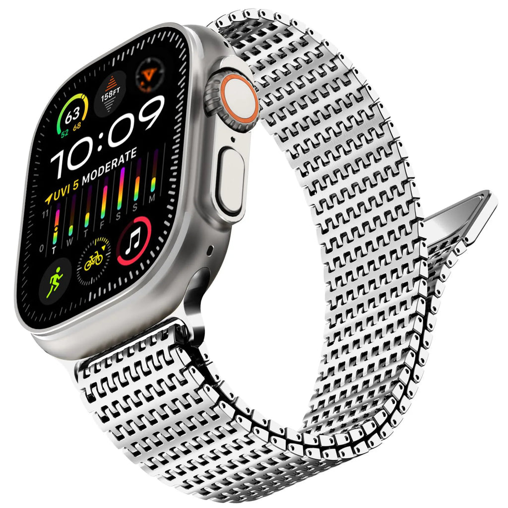 Magnetic Stainless Steel band for Apple Watch band 45mm 44mm 49mm 42mm metal belt band Apple Watch Series 9 8 7 6 3 5 SE Ultra 2