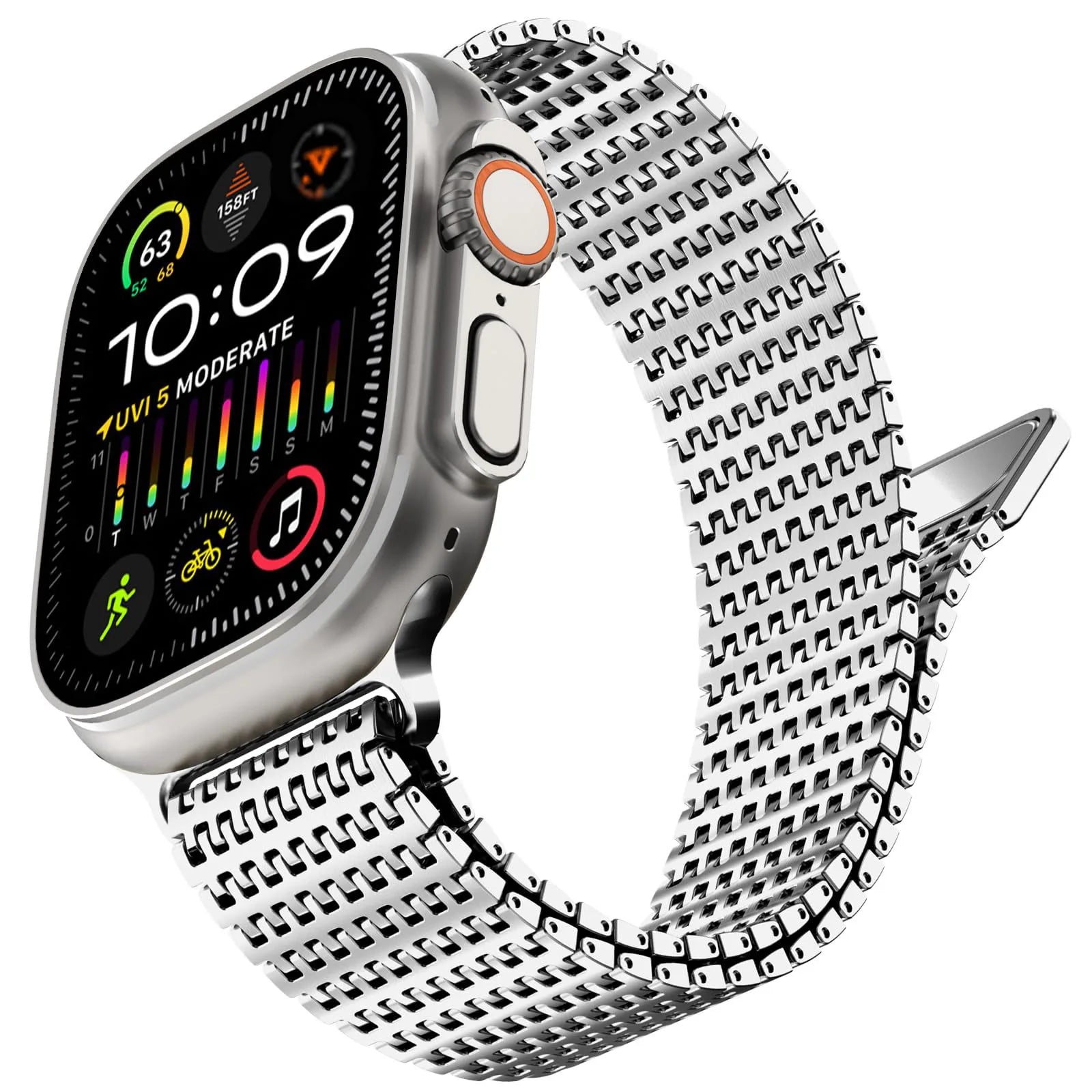 Magnetic Stainless Steel band for Apple Watch band 45mm 44mm 49mm 42mm metal belt band Apple Watch Series 9 8 7 6 3 5 SE Ultra 2