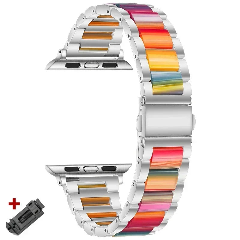 Women Resin band for Apple Watch Ultra 3 2 49mm 11 10 42mm 46mm 9 8 41mm 45mm Luxury band for Apple Watch 6 5 SE 40mm 44mm Band